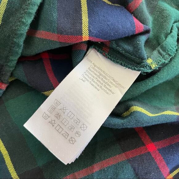 Mayoral Girls Green Tartan Plaid Ruffle Front Studded Button Up Shirt Size 8/9 - Picture 6 of 7